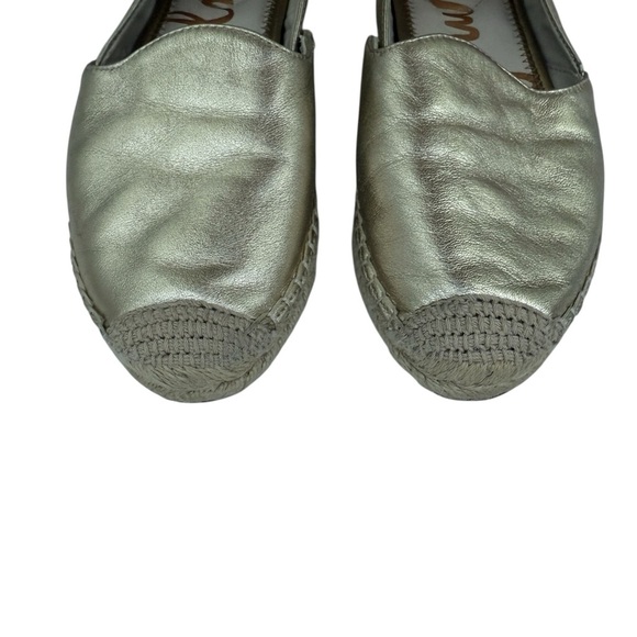 Sam Edelman Khloe Women's Slip-On Shoes Shiny Gold Espadrilles SIZE 7 - Picture 2 of 10